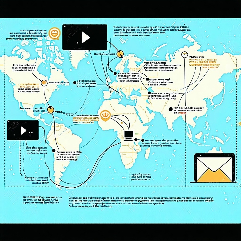 Create me an image open email on a mapped out journey design sequence that leads to action